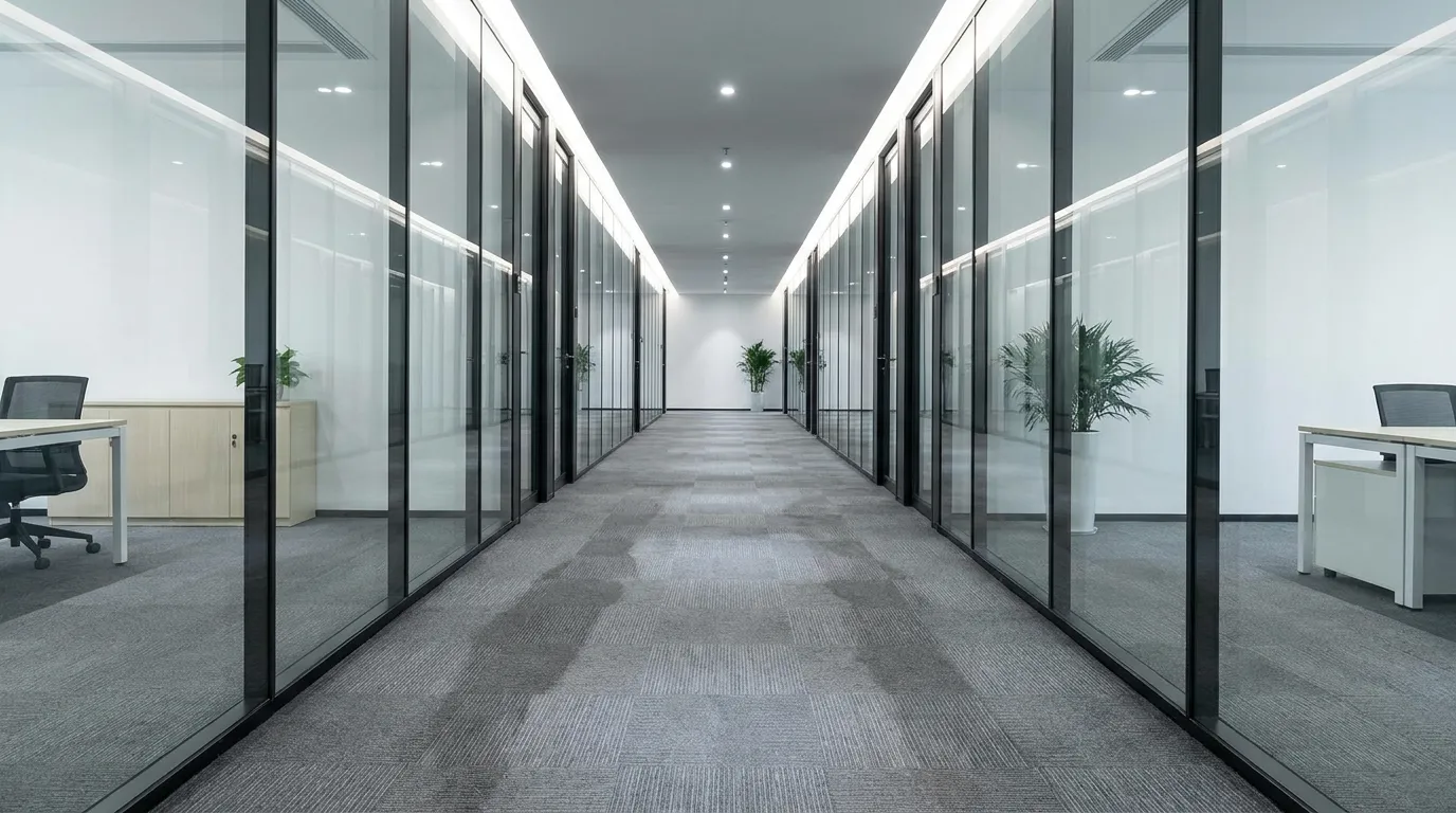 Clean commercial carpet in a modern Aurora IL office